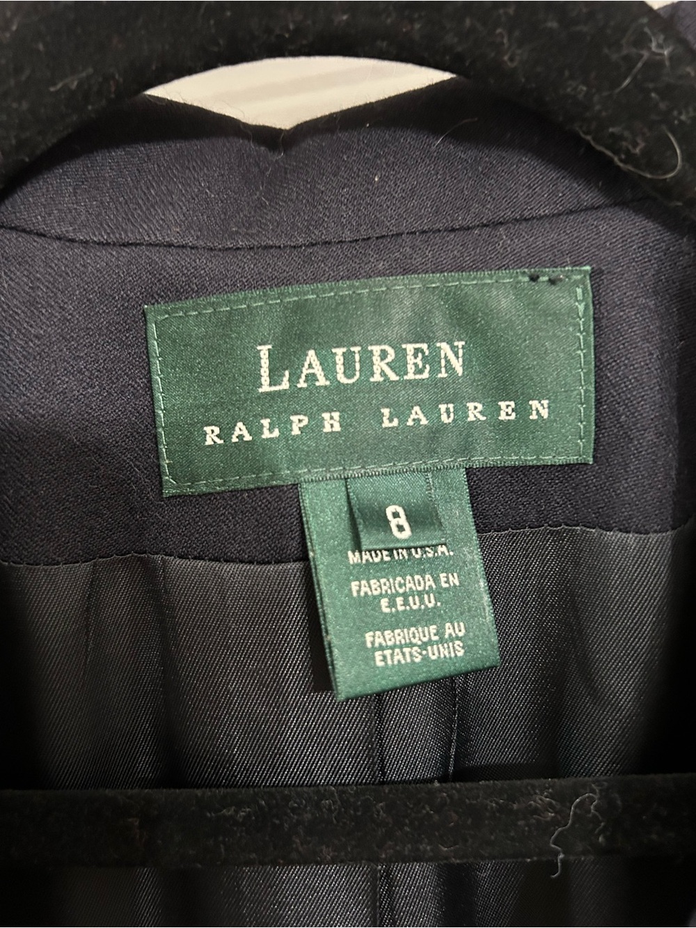 Ralph Lauren Navy Jacket with Green Label - Picture 3 of 5